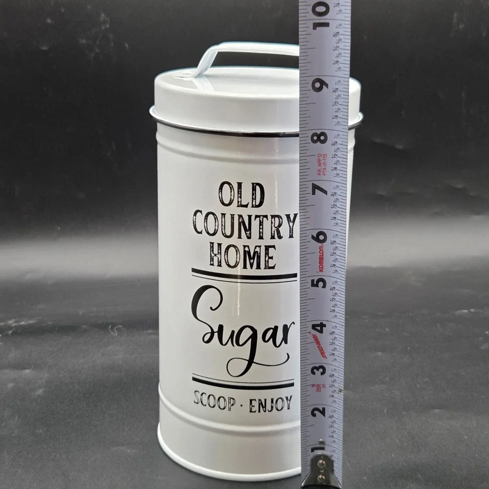 Canisters Sets for the Kitchen, White Metal Airtight Kitchen Canisters